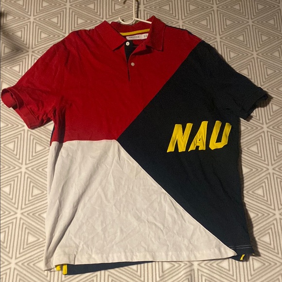 Nau Other - NAU Men's Colorblock Polo Shirt - Red, Black,‎ White
